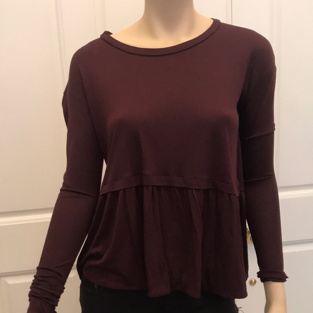 Aritzia Wilifred Maroon Knit Top